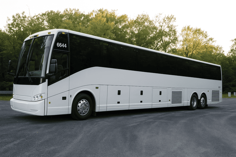 exterior of Charter Bus Rental Bayonne coach bus